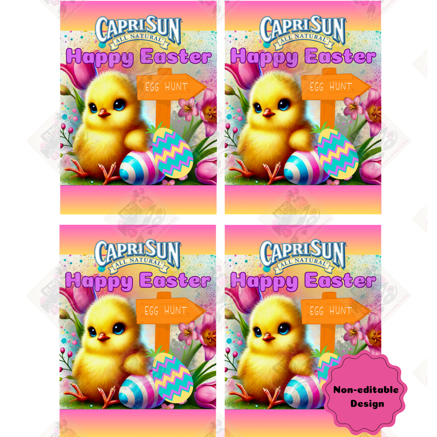 *FREE* Non-editable Easter Juice Pouch Template